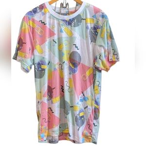 Drill Clothing Co. Oh Snap 1980s Pastel Party Triangle T Shirt Size XL